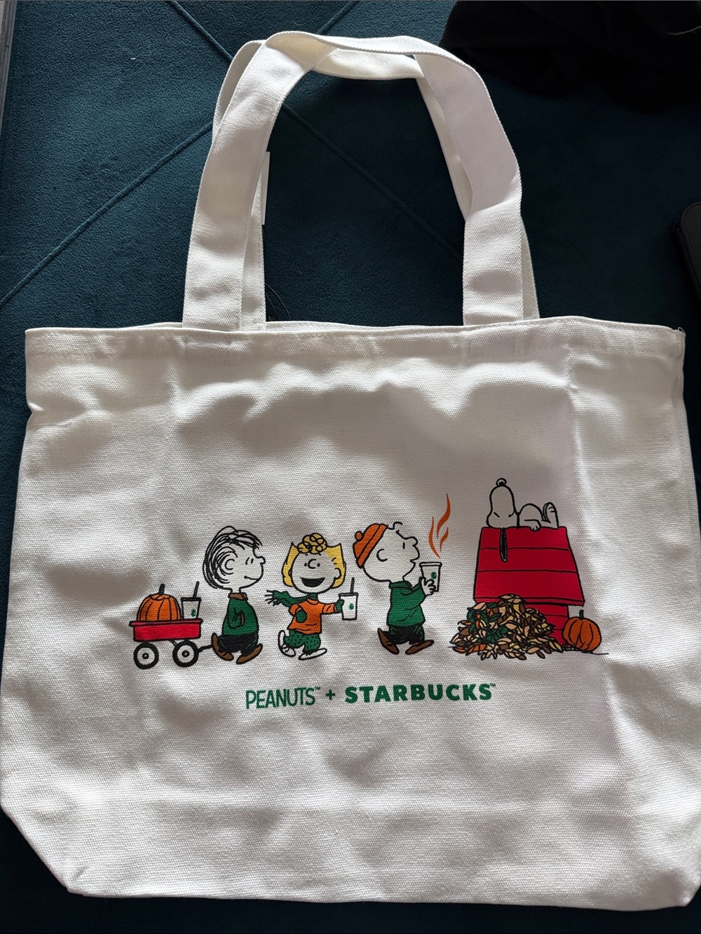 NWT Starbucks Peanuts White Canvas Tote Reserve Member Exclusive product